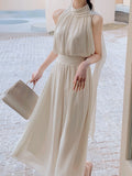 POSHOOT 2022 Summer Elegant White Dress Women Slim Pure Color One Piece Dress Koraen Casual Fairy White Beach Sleeveless Dress Y2k Chic