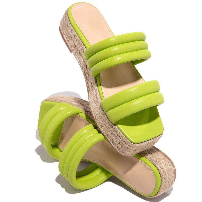 POSHOOT Women Sandals New Soft Heels Sandals For Summer Shoes Women Weave Slippers Sandalias Mujer Platform Shoes Heel Female Flip Flops
