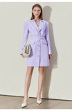 Spring Women Dress Elegant Blazer Dress Office Lady Single Breasted Notched Solid Dress Female Dresses