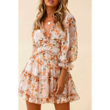 Harlow Floral Print Ruffle Dress Women Backless V-Neck Dress Women Mini Summer Dress Ladies 2022 Party Dress