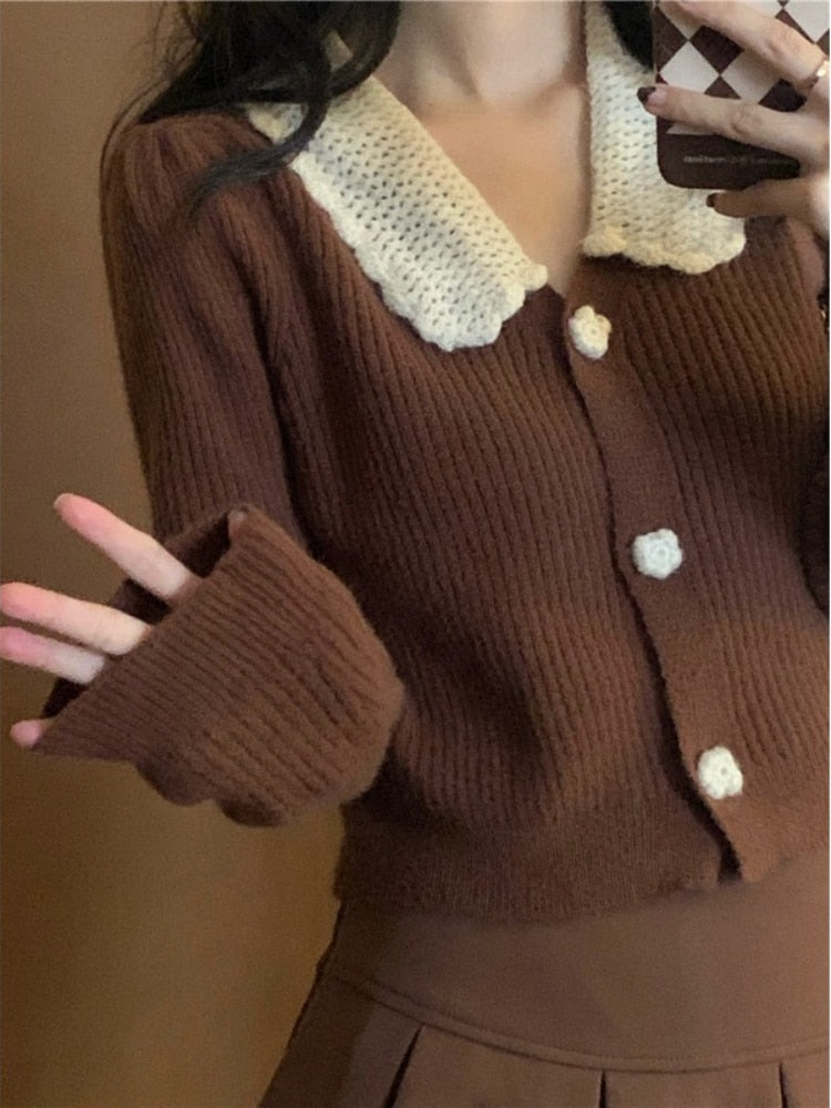 POSHOOT Korean Style Knitted Suit Women's Autumn Winter Warm Mini Skirts 2022 Trend Chic Elegant Sweater Women's Skirt And Cropped Set