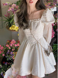 POSHOOT 2022 Summer Lolita Mini Dress Y2k Casual Long Sleeve Lace Vintage Elegant One Piece Dress Korea Outwear Short Party Dress Kawaii