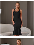 POSHOOT ADYCE 2022 New Summer Women Black Bandage Dress Sexy Spaghetti Strap Sleeveless Bodycon Club Celebrity Evening Party Lady Dress