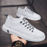 Back To School Poshoot Men Casual Shoes White Board Fashion Sneakers PU Leather Wateroroof Outdoor Cozy Jogging Leisure Athletic