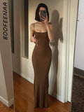 Poshoot  Strap Backless Long Maxi Dresses Party Club Vacation Outfits For Women Sexy Casual Summer Dress 2022  C85CZ24