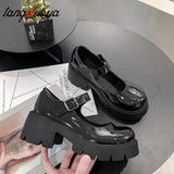 POSHOOT Lolita Shoes Platform Shoes Heels Mary Janes Women Japanese Style Vintage Shoes For Women College Student White Women's Shoes 42