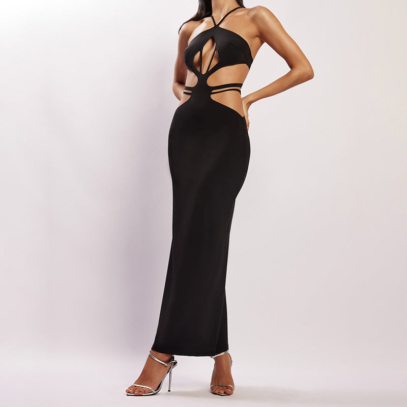 POSHOOT Elegant Bandage Cut Out Maxi Dress Summer Club Party Backless Sleeveless Outfits For Women Straps Long Dresses New