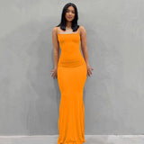 Poshoot  Strap Backless Long Maxi Dresses Party Club Vacation Outfits For Women Sexy Casual Summer Dress 2022  C85CZ24