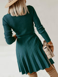 Poshoot Women Long Sleeve Sweater Sexy Bodycon Desses Female Solid Color Lace Up V Neck Autumn Winter Knitted Dress