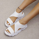 Poshoot Fashion Summer Women Sandals Mesh Casual Shoes White Thick-Soled Sandalias Open Toe Shoes for New Women Sandals Zapatos Mujer