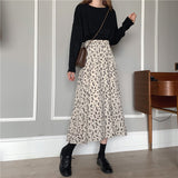 POSHOOT Vintage Floral Print A-Line Pleated Long Skirts Summer Women 2022 Korean Skirt Streetwear Drawstring Elastic Waist Midi Skirt