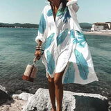 POSHOOT Oversized Loose Casual Aesthetic Summer Dresses 2022 Sexy Beach Shirt Dress New Bohemian Long Sleeve Elegant Vestidos De Mujer