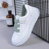 POSHOOT Velcro White Shoes Woman Sneakers White Sneakers Women Shoes Casual Lace-Up Ladies Shoes Women Vulcanized Shoes Tenis Feminino