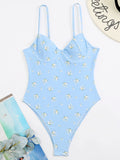 Poshoot-One Piece Bodysuit Swimwear Woman 2024 New Print Floral Push Up Swimsuit Monokini Sexy Brazilian Bathing Suit Female Beach Wear