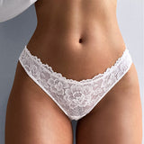 Poshoot    French Diamond Lace Sexy Hollow Out Panties Thongs Women’s Transparent Underwear Temptation See Through Seamless Briefs