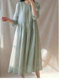 Poshoot Summer New Women's Dresses Are Light And Elegant, Artistic, Retro, Loose And Comfortable, Long Skirts, Cotton And Linen Leisure