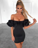 POSHOOT Summer Spring Women's Mini Dress Elegant Casual Sexy Fashion Off Shoulder Club Outfits Backless Bodycon Prom Party Black White