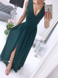 Poshoot 2022 Summer New Solid Color V-Neck Elegant Temperament Sexy Dress Simple Long Dress Dress Party Line Up Beach Dress