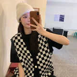 POSHOOT Korean Fashion Knit Sweaters Women Autumn Winter Loose France Sweet Elegant Warm Sweaters Long Sleeve Casual Plaid Cardigan 2022