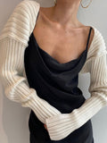 POSHOOT  Knitted Cardigans Women Long Sleeve Crop Top Autumn Fashion Casual Sweater  Streetwear Outerwear Female Sweater