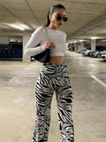 POSHOOT Zebra Print Wide Leg Pants Trousers Sexy High Waist Autumn Women New 2022 Fashion Casual Female Trousers Streetwear