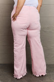POSHOOT AUTUMN OUTFITS      Full Size High Waist Wide Leg Jeans in Light Pink