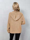 POSHOOT  AUTUMN OUTFITS    Button-Down Long Sleeve Hooded Sweater