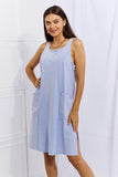 POSHOOT  Look Good, Feel Good Full Size Washed Sleeveless Casual Dress in Periwinkle