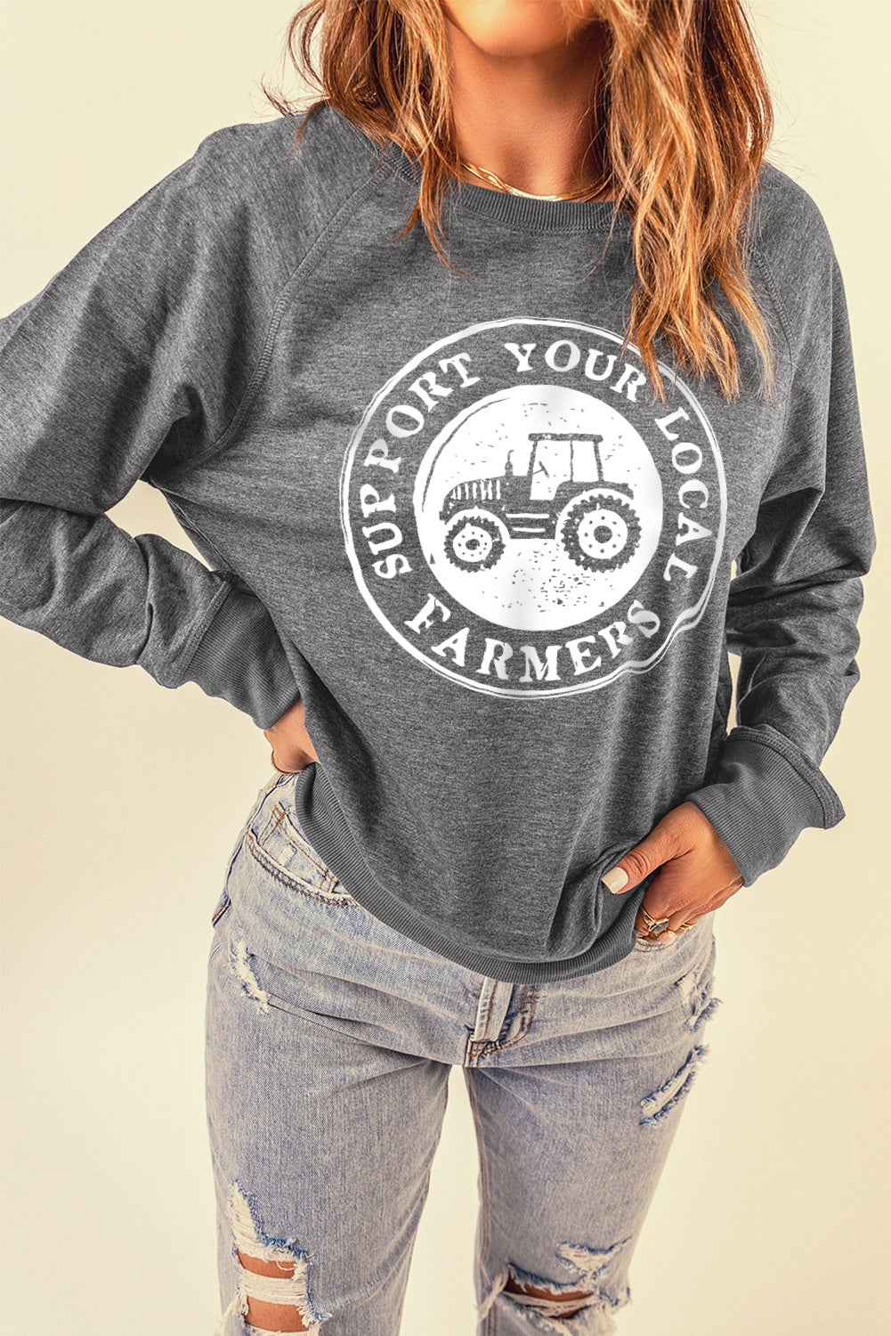 Back to school  SUPPORT YOUR LOCAL FARMERS Graphic Sweatshirt