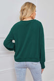 Back to school Round Neck Dropped Shoulder Pullover Sweater