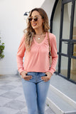 POSHOOT AUTUMN OUTFITS     V-Neck Ruched Long Sleeve Blouse