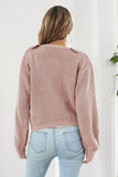 POSHOOT AUTUMN OUTFITS     Ruffle Trim Button-Down Dropped Shoulder Sweater