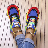 Poshoot - Green Casual Sportswear Daily Patchwork Round Out Door Shoes