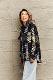POSHOOT AUTUMN OUTFITS    Plaid Collared Neck Drop Shoulder Jacket