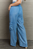 BACK TO COLLEGE    Out Of Site Full Size Denim Cargo Pants