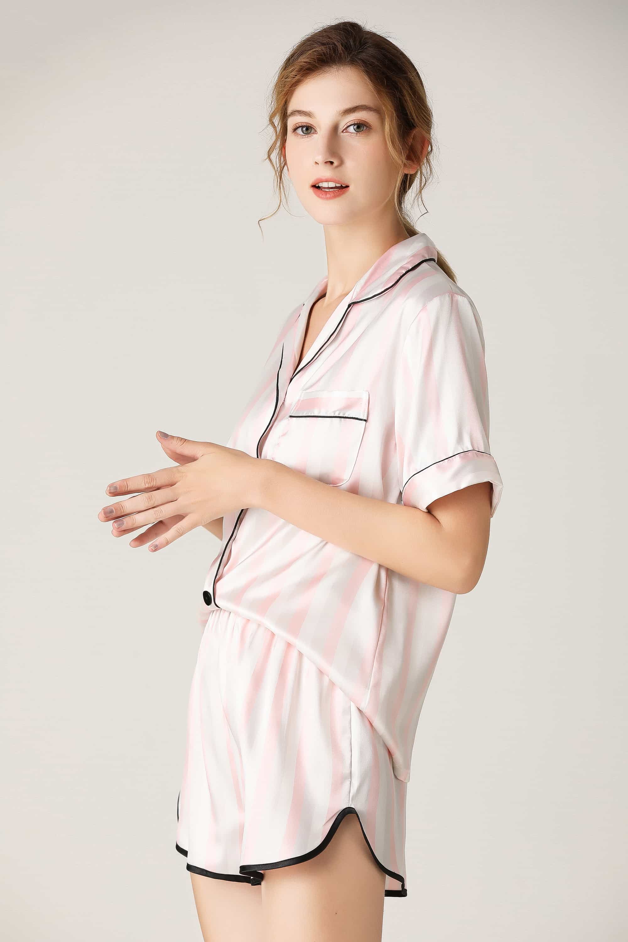 BACK TO COLLEGE   Lapel Collar Shirt and Shorts Lounge Set