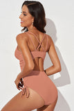 Poshoot  Tied Cutout Plunge One-Piece Swimsuit