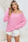 POSHOOT  AUTUMN OUTFITS    V-Neck Long Sleeve Knit Top