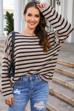 POSHOOT  AUTUMN OUTFITS    Round Neck Dropped Shoulder Knit Top