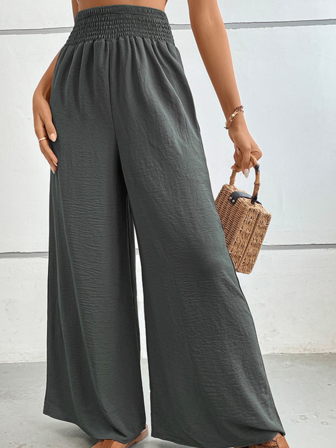BACK TO SCHOOL    Wide Waistband Relax Fit Long Pants