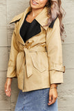 POSHOOT AUTUMN OUTFITS     Tie Waist Lapel Collar Trench Coat