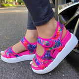 Poshoot - White Casual Hollowed Out Patchwork Printing Solid Color Round Shoes