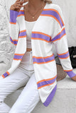 POSHOOT  fall outfits    Striped Dropped Shoulder Cardigan