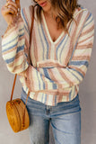Back to school  Striped Hooded Sweater with Kangaroo Pocket