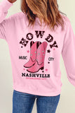 Back to school  Cowboy Boots Graphic Dropped Shoulder Sweatshirt