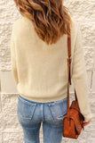 BACK TO COLLEGE   Half Button Dropped Shoulder Ribbed Sweater