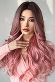 Poshoot   Fashion Wave Synthetic Long Wigs in Pink 26''